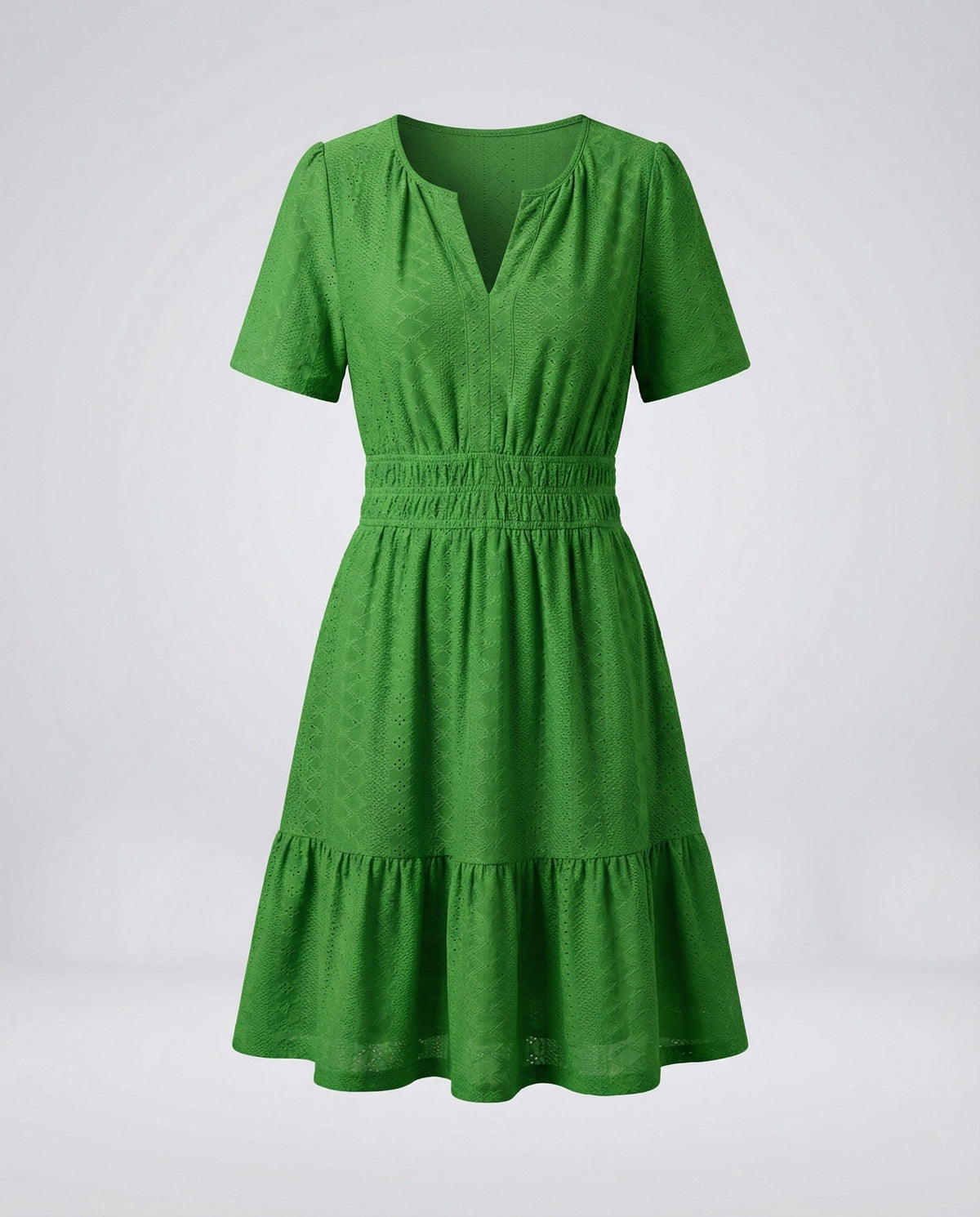 Women's Summer Dress A-Line with Eyelet Embroidery