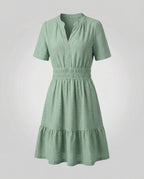 Women's Summer Dress A-Line with Eyelet Embroidery