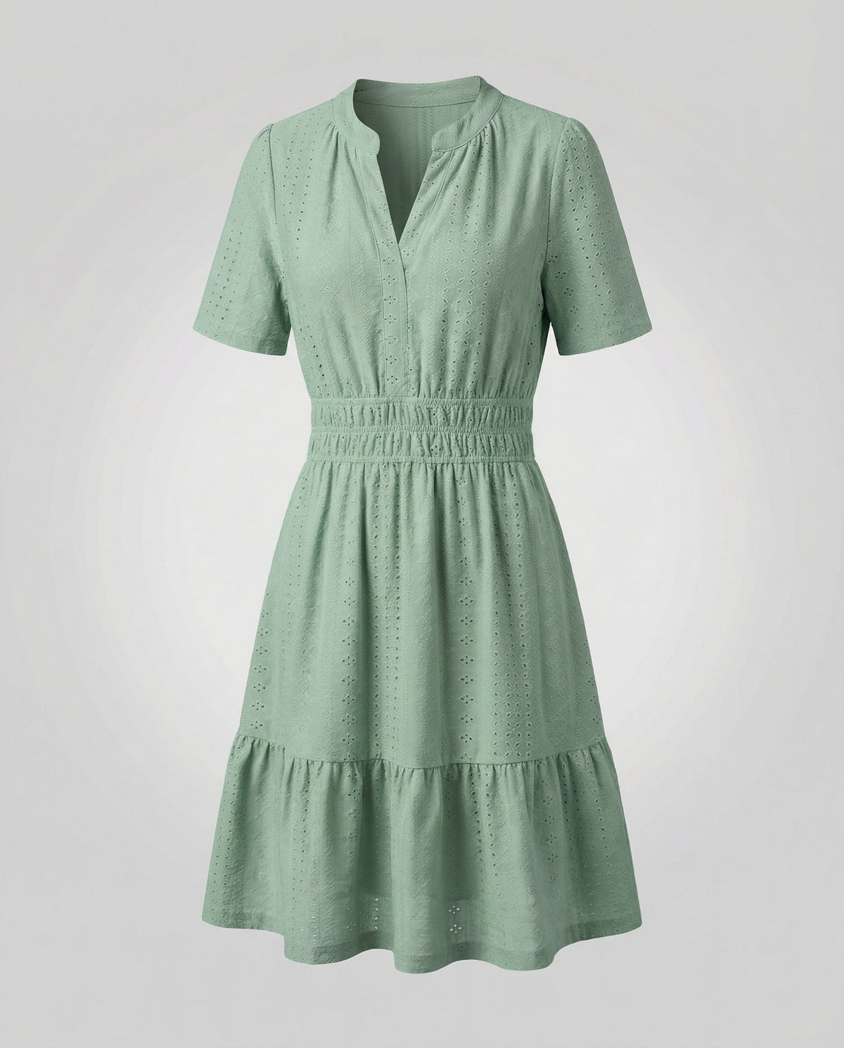 Women's Summer Dress A-Line with Eyelet Embroidery