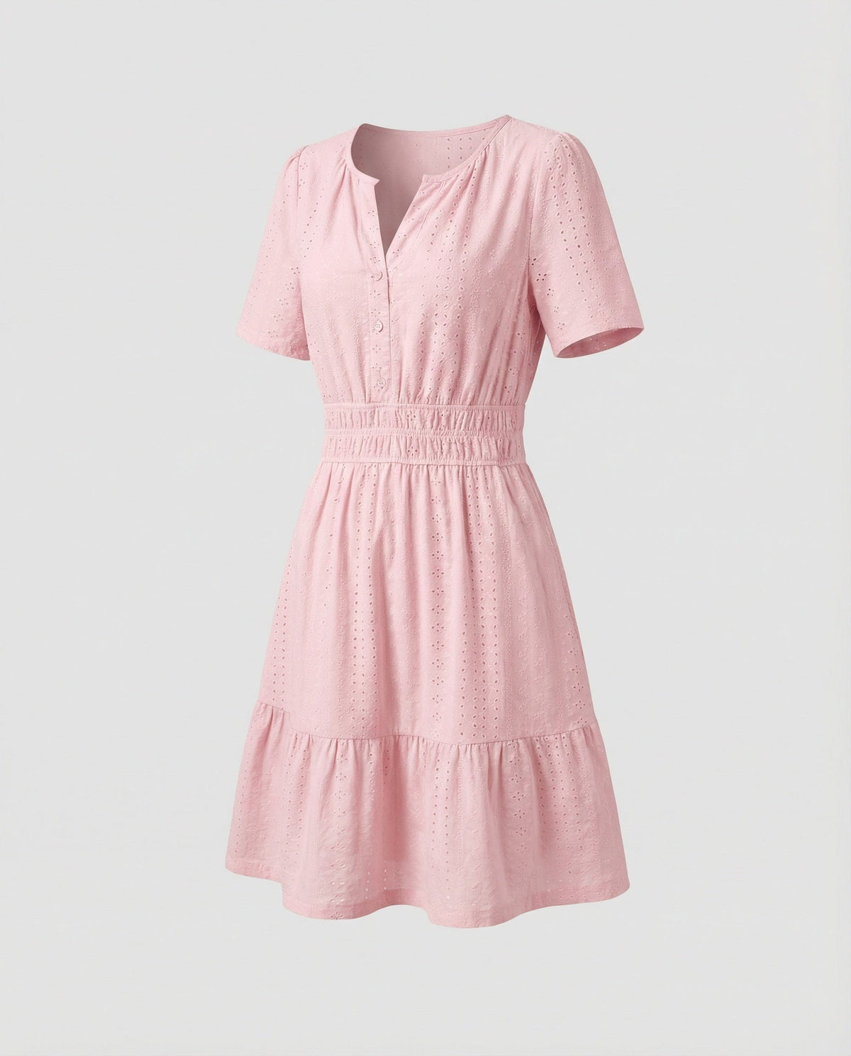 Women's Summer Dress A-Line with Eyelet Embroidery