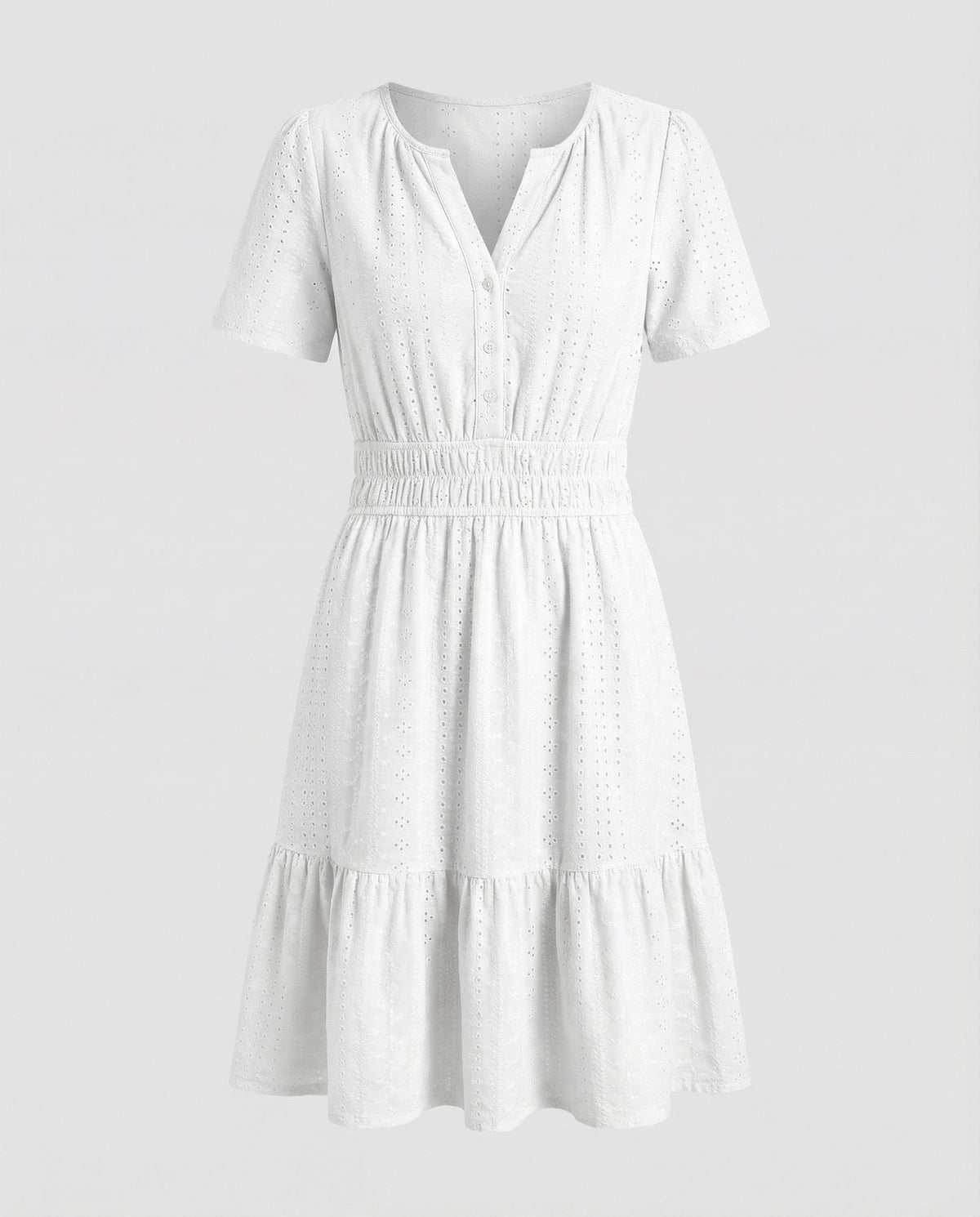 Women's Summer Dress A-Line with Eyelet Embroidery