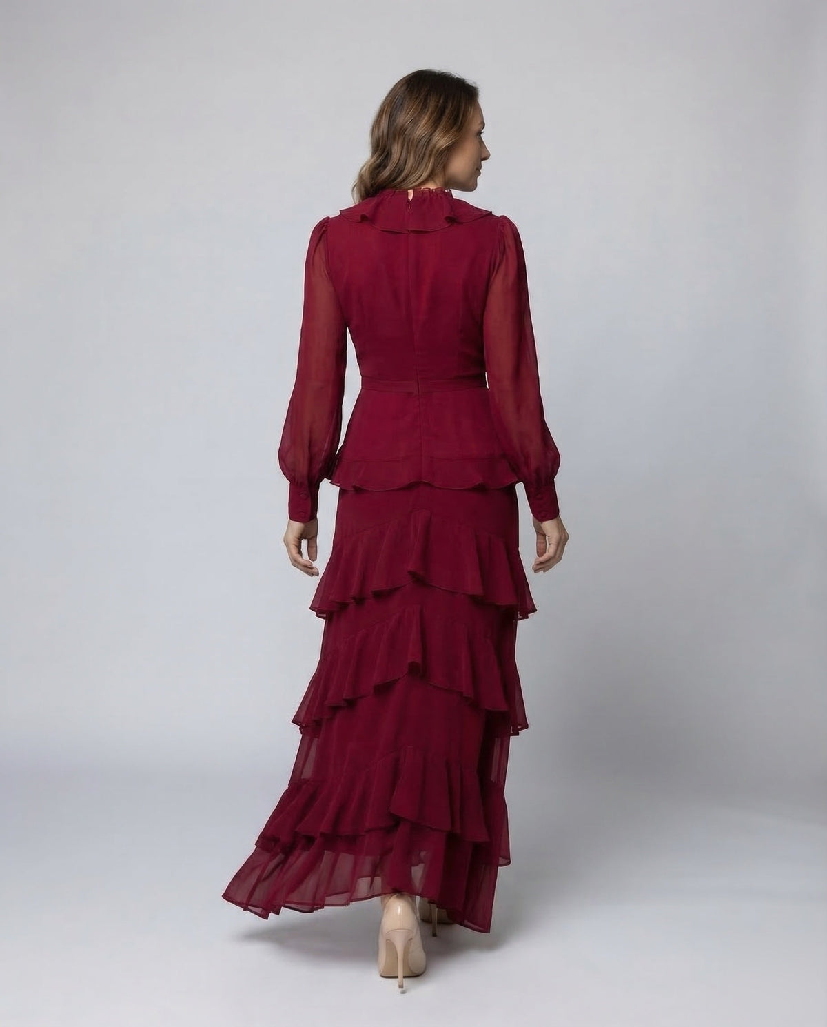 Maxi Dress Summer Ladies Chiffon - Back View
