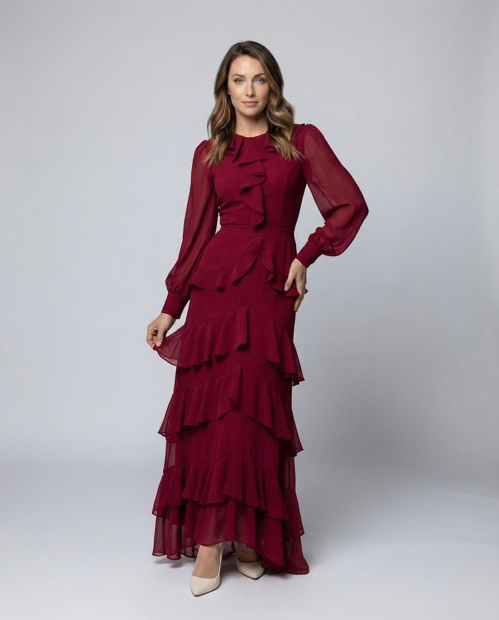 Maxi Dress Summer Ladies Chiffon - Front View