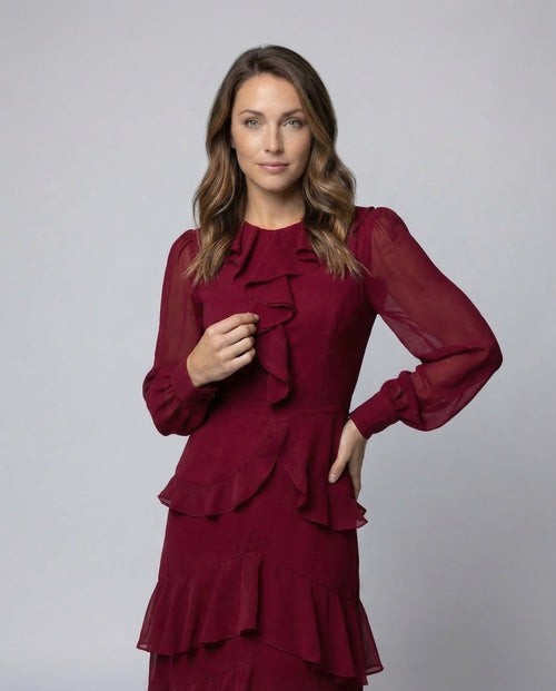 Maxi Dress Summer Ladies Chiffon - Upper Body View
