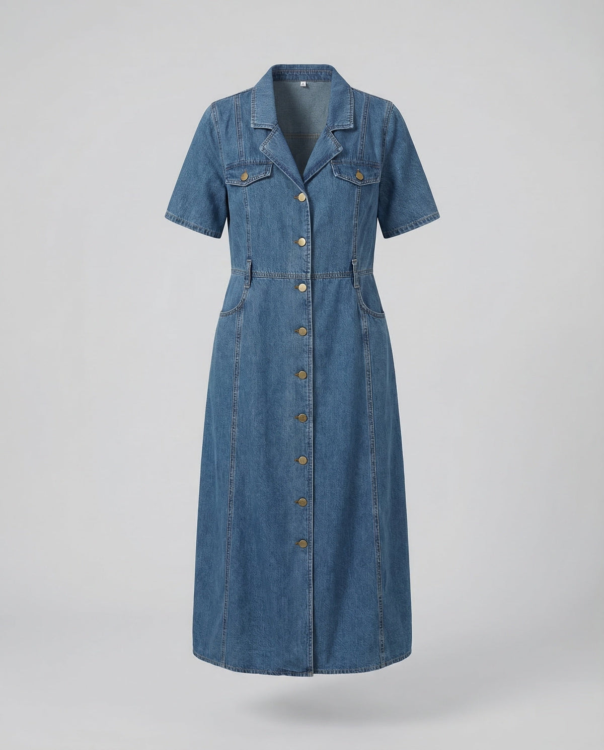 Leisure Dress Women Denim Midi Dress