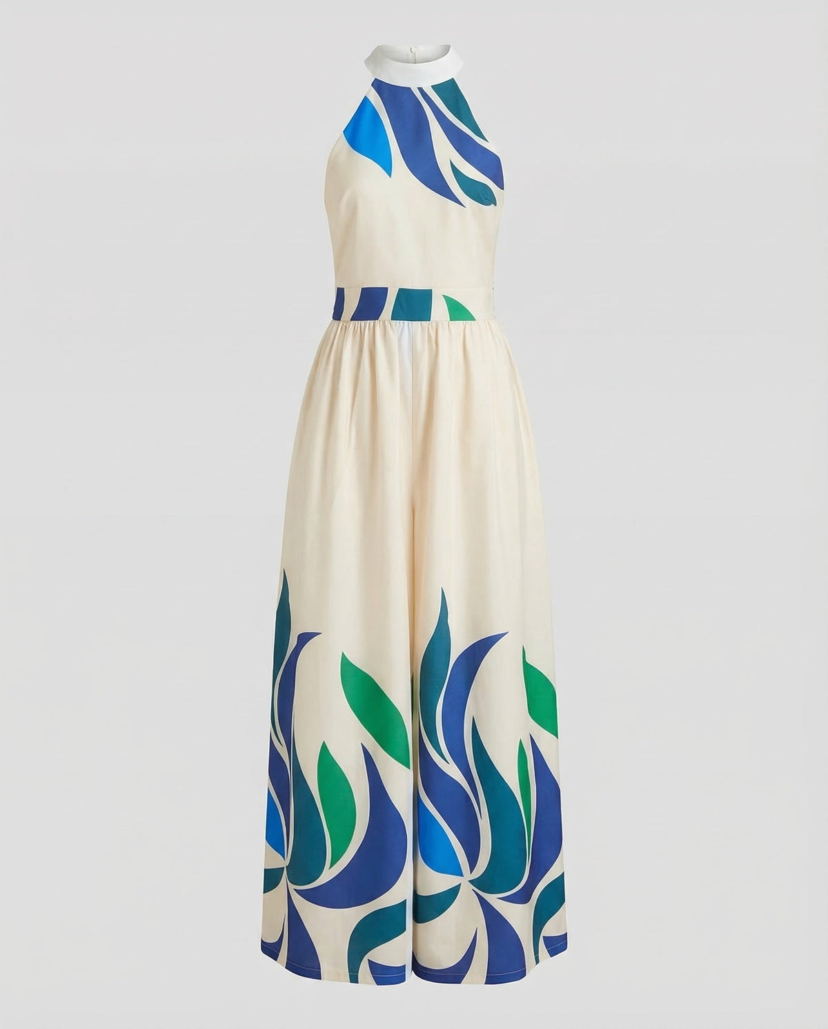 Sleeveless Maxi Dress Women's Stand Collar Gathered Skirt