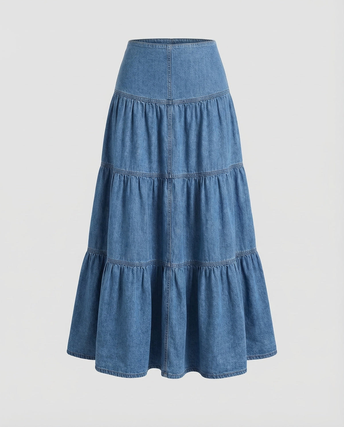 Boho Maxi Dress Denim Light Women