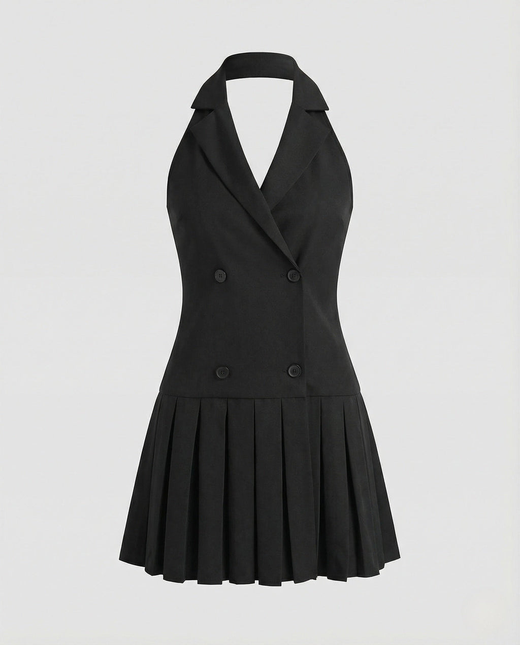 Blazer Mini Dress Double-Breasted Sleeveless Women