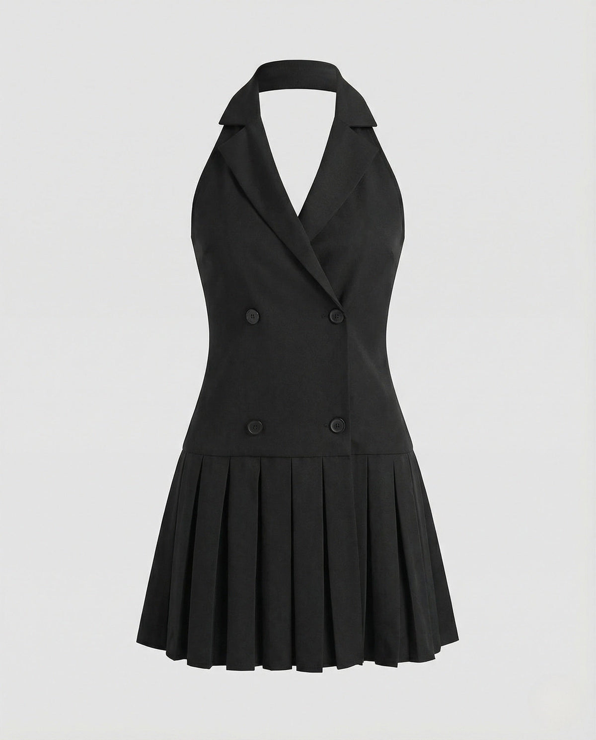 Blazer Mini Dress Double-Breasted Sleeveless Women