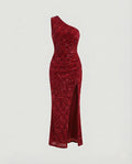 A Shoulder Maxi Dress Sequins Women