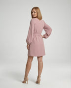 A-Line Mini Dress Elegant with Belt Ladies - Back View
