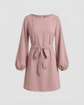 A-Line Mini Dress Elegant with Belt Ladies