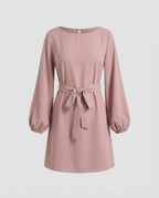 A-Line Mini Dress Elegant with Belt Ladies