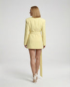 Blazer Mini Dress Wrap Style Elegant Ladies - Back View