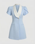 A-Line Cocktail Dress with Puff Sleeves Women