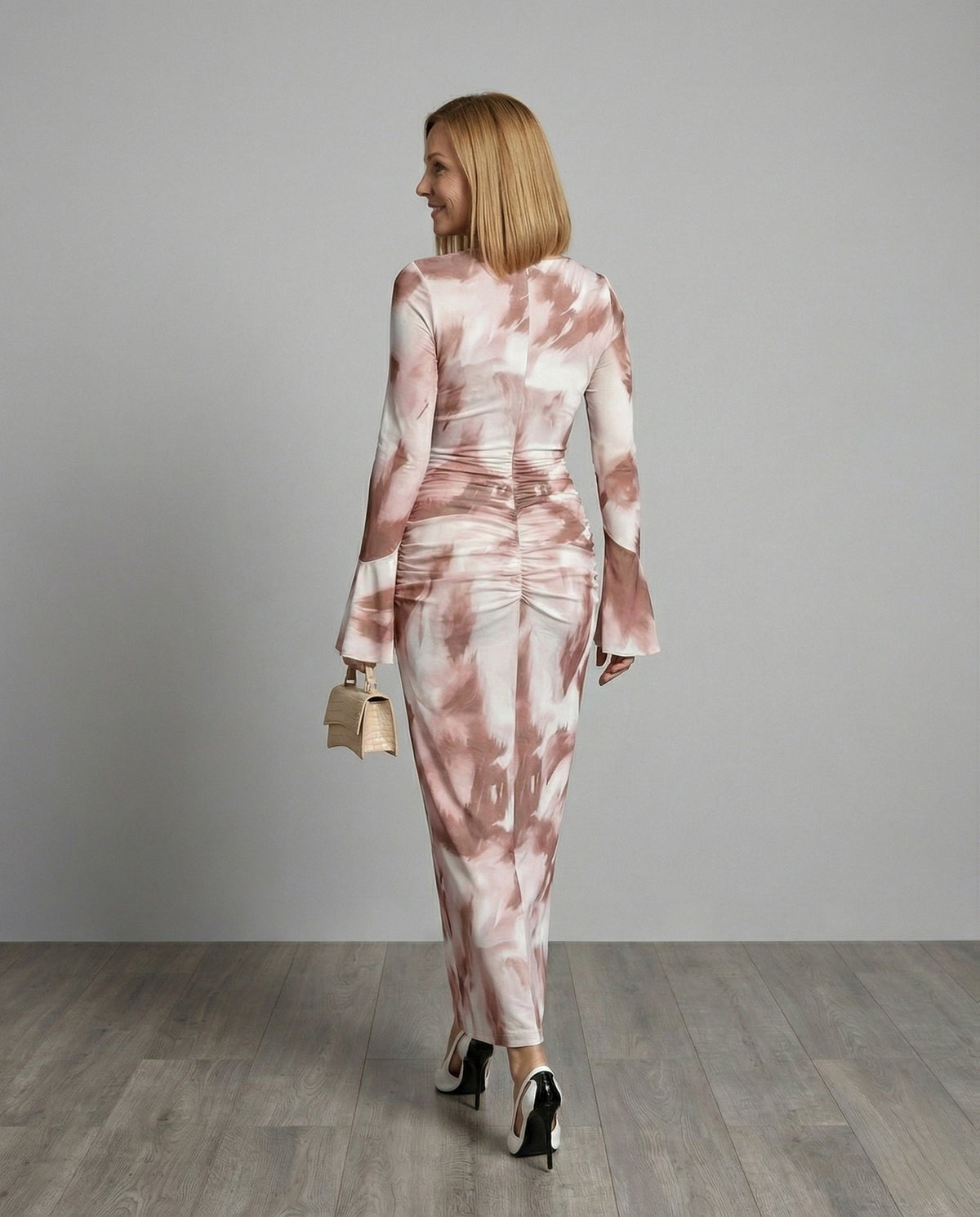 Figure-Hugging Maxi Dress Asymmetrical Women - Back View