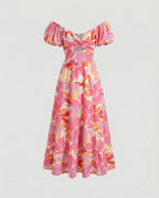 Carmen Maxi Dress with Puff Sleeves Women