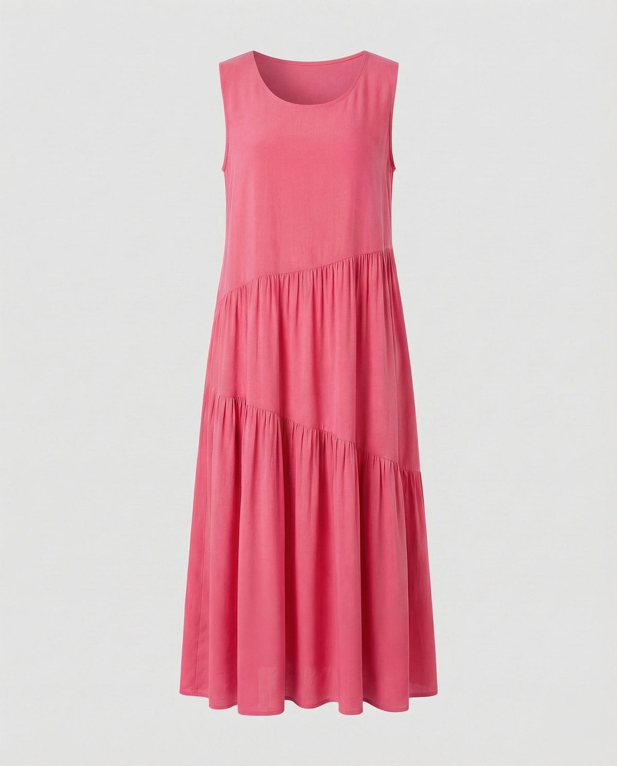 Maxi Dress Sleeveless with Tiered Skirt A-Line Women