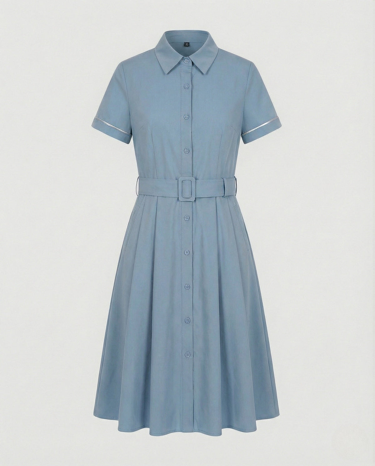 Women's A-Line Dress with Stand-Up Collar