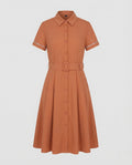 Women's A-Line Dress with Stand-Up Collar