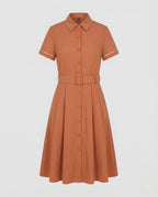 Women's A-Line Dress with Stand-Up Collar