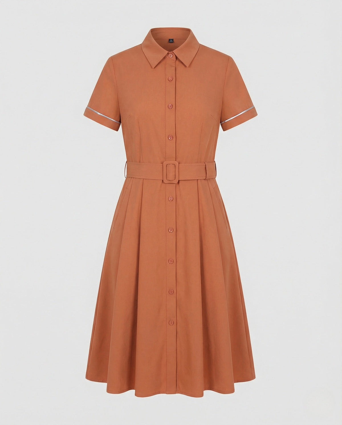 Women's A-Line Dress with Stand-Up Collar
