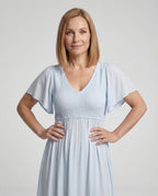 Women's Maternity and Nursing Dress with Empire Waist - Upper Body View