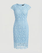 Women's Insulated Crochet Lace Dress with Cap Sleeves