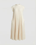 Women's Pleated A-Line Maxi Dress with Pockets