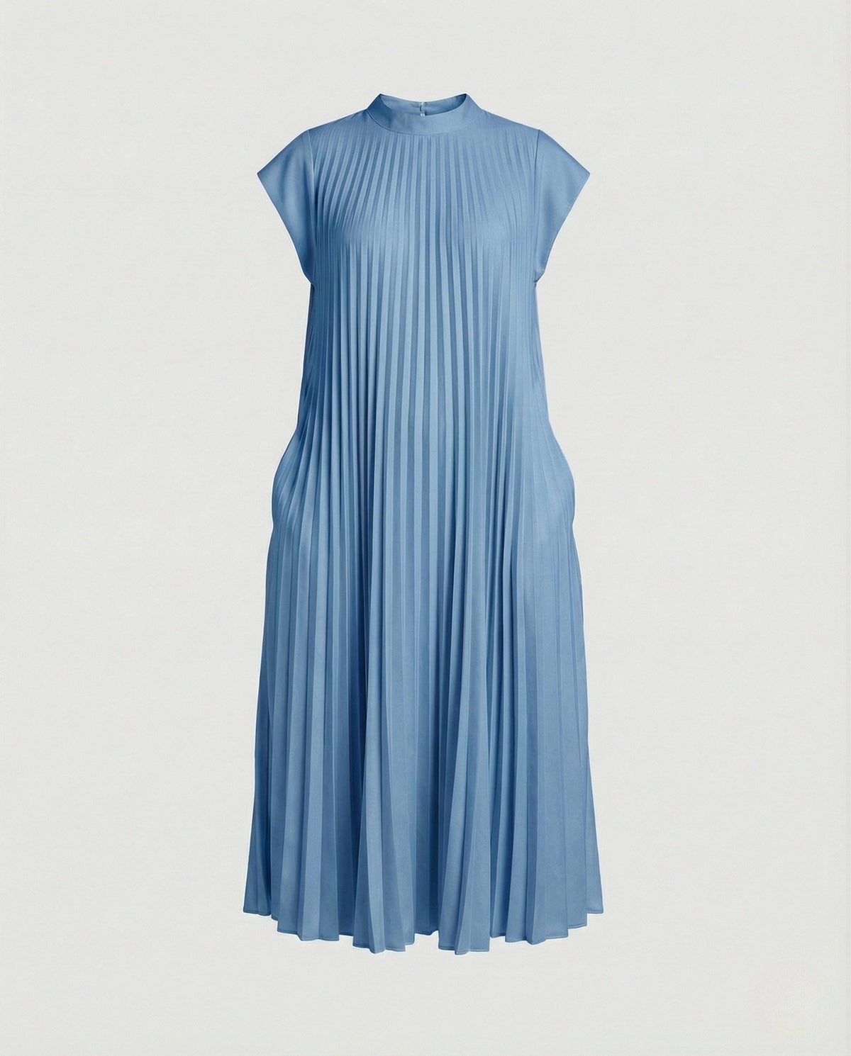 Women's Pleated A-Line Maxi Dress with Pockets