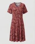 Women's Knee-Length A-Line Dress with Ornament Print