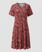 Women's Knee-Length A-Line Dress with Ornament Print