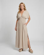 Women's Maxi Dress with Smocked Waist - Front View