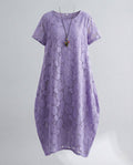 Women's Lace Maxi Dress with Round Neckline
