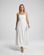 Women's Sleeveless Evening Dress with Square Neckline - Front View