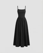 Women's Sleeveless Evening Dress with Square Neckline