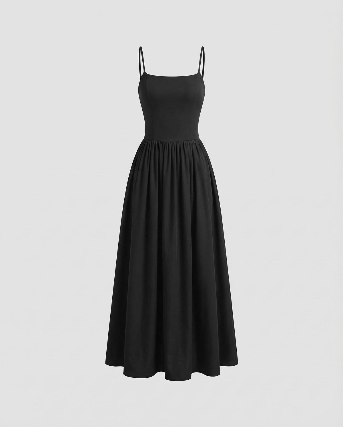 Women's Sleeveless Evening Dress with Square Neckline