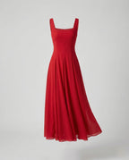 Women's Floor-Length Chiffon Evening Dress with Pockets