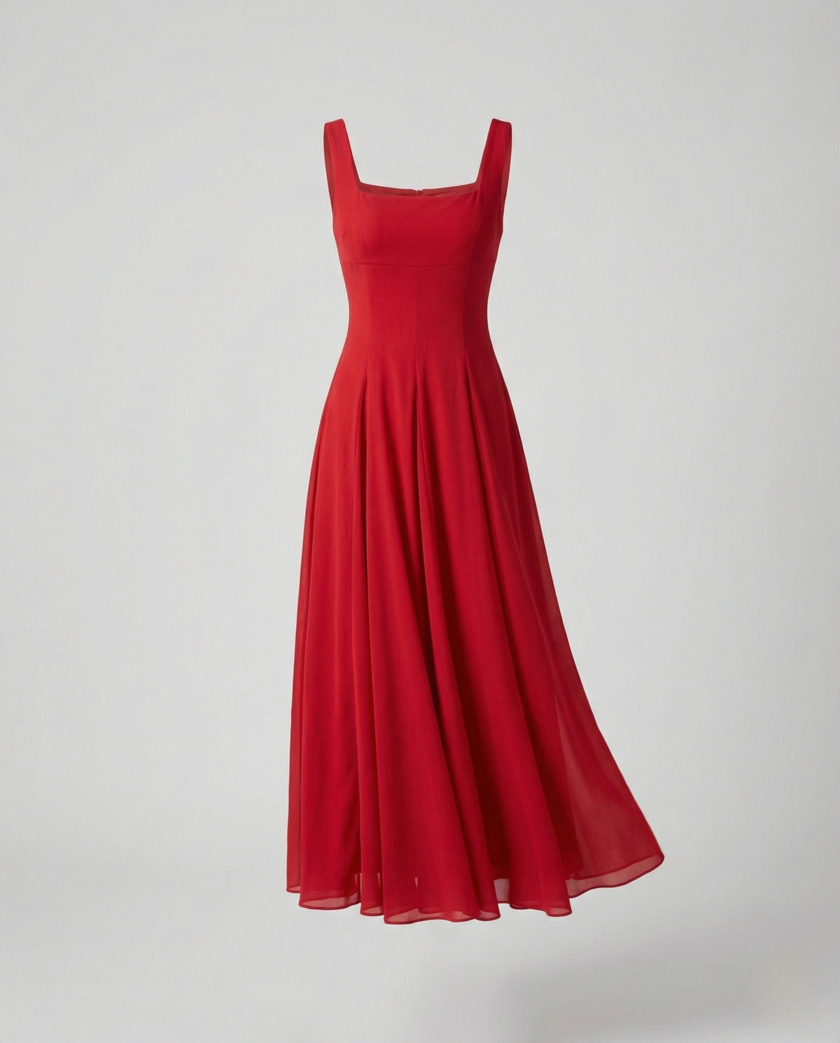Women's Floor-Length Chiffon Evening Dress with Pockets