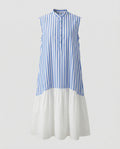 Women's Sleeveless Shirt Dress with Striped Look
