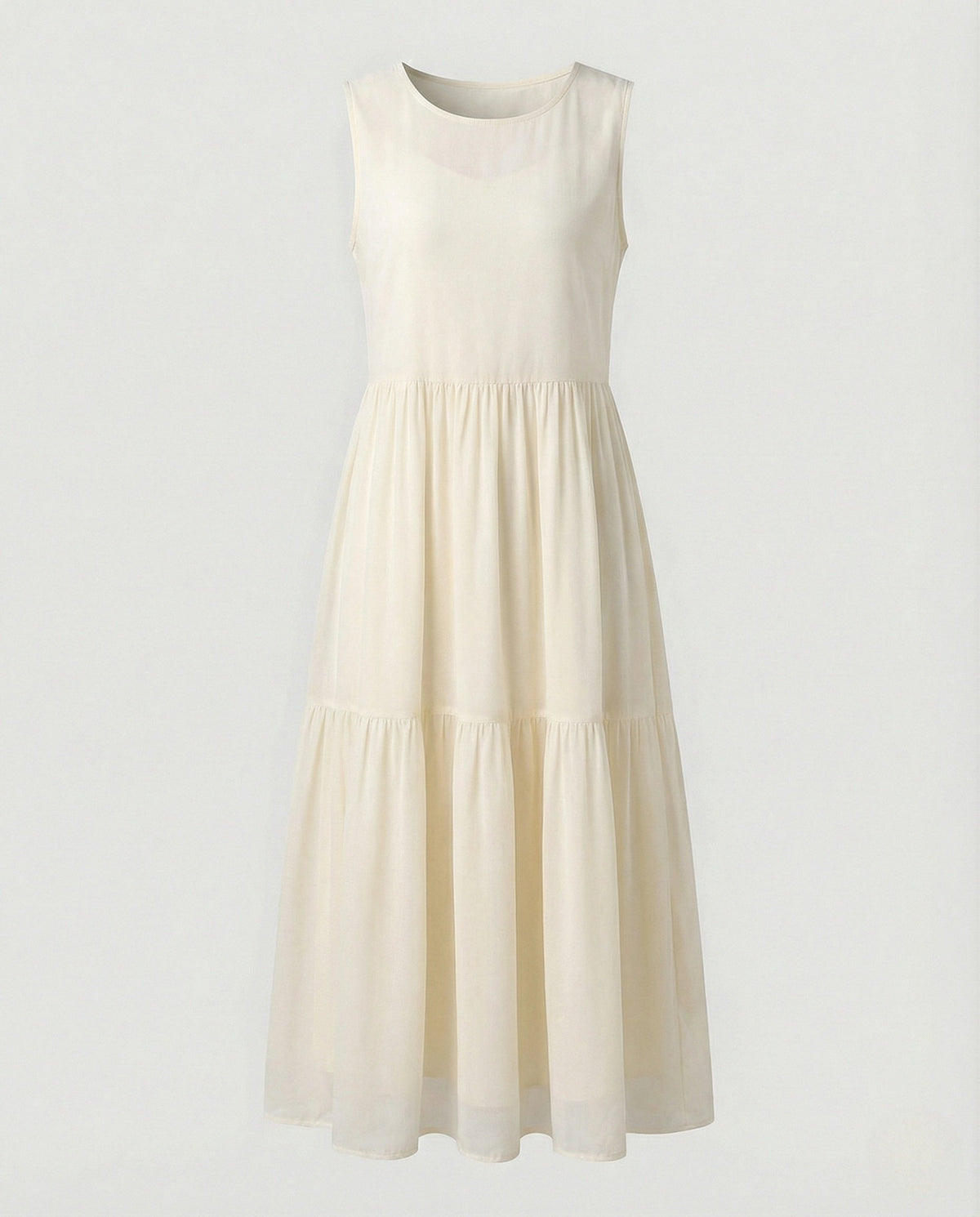 Women's Sleeveless Maxi Tiered Dress with Print