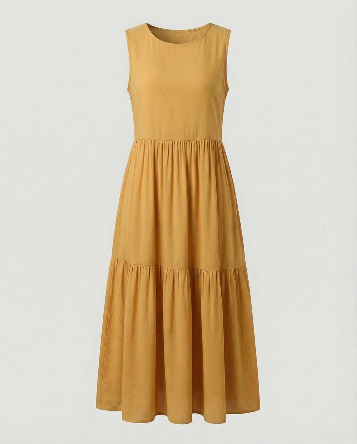 Women's Sleeveless Maxi Tiered Dress with Print