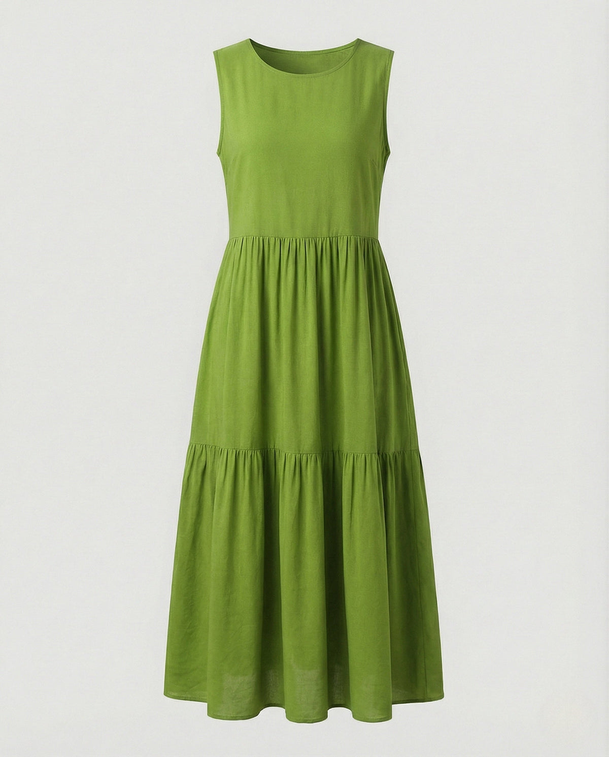 Women's Sleeveless Maxi Tiered Dress with Print