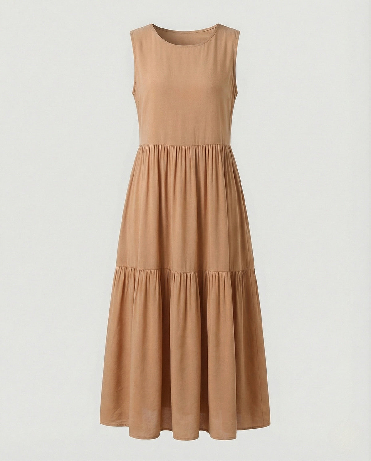 Women's Sleeveless Maxi Tiered Dress with Print