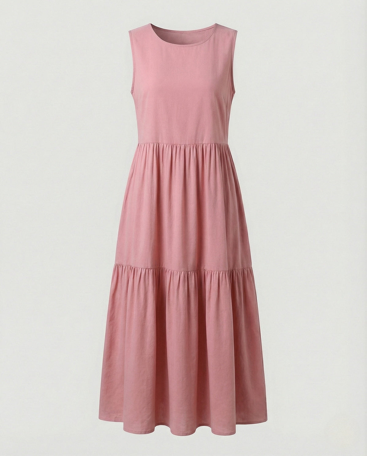 Women's Sleeveless Maxi Tiered Dress with Print