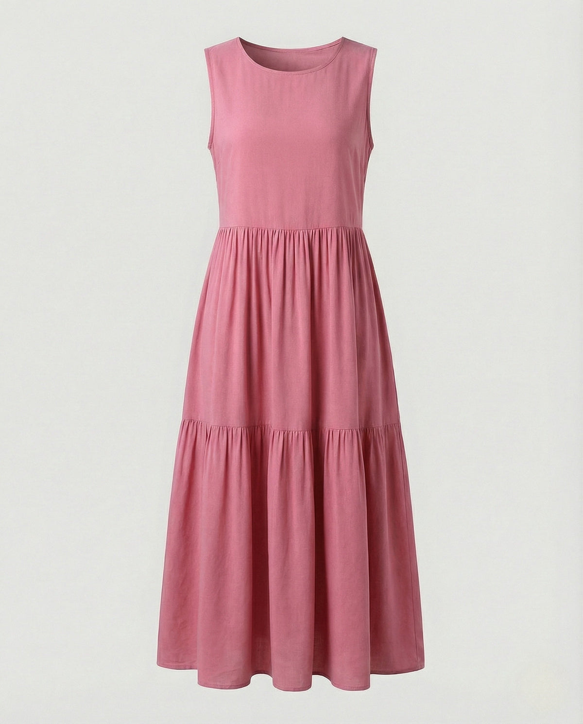Women's Sleeveless Maxi Tiered Dress with Print