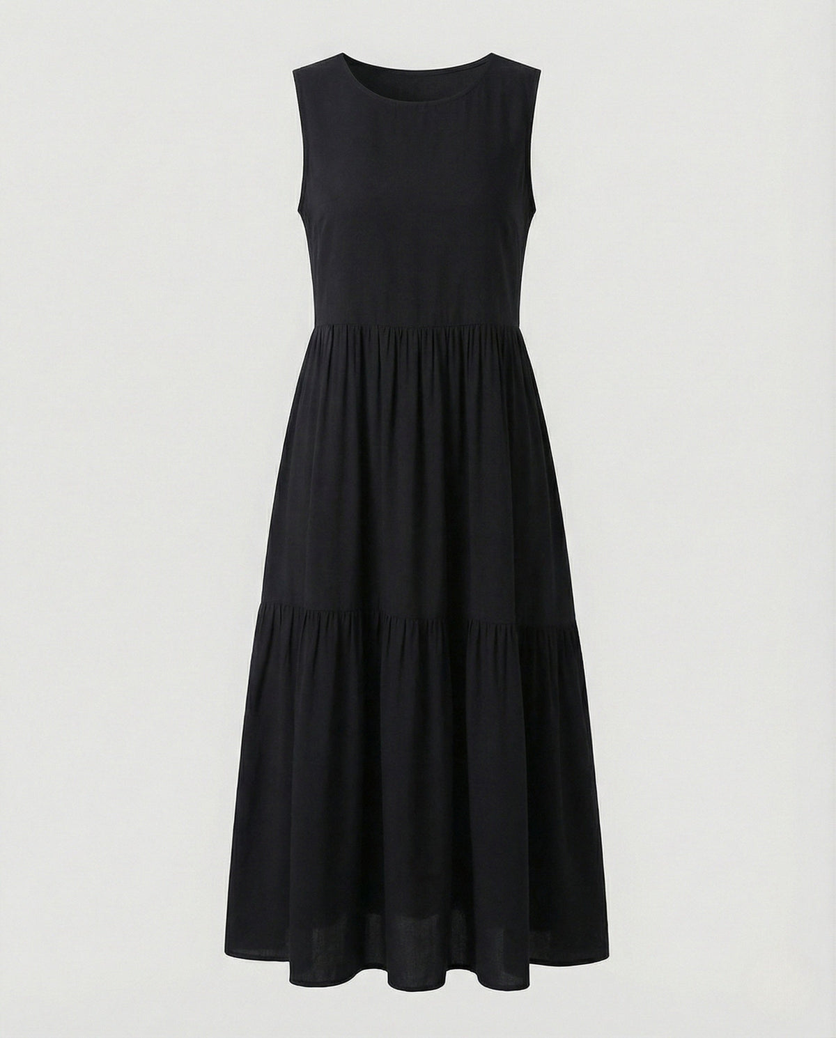Women's Sleeveless Maxi Tiered Dress with Print
