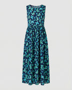 Women's Sleeveless Maxi Dress with Butterfly Print