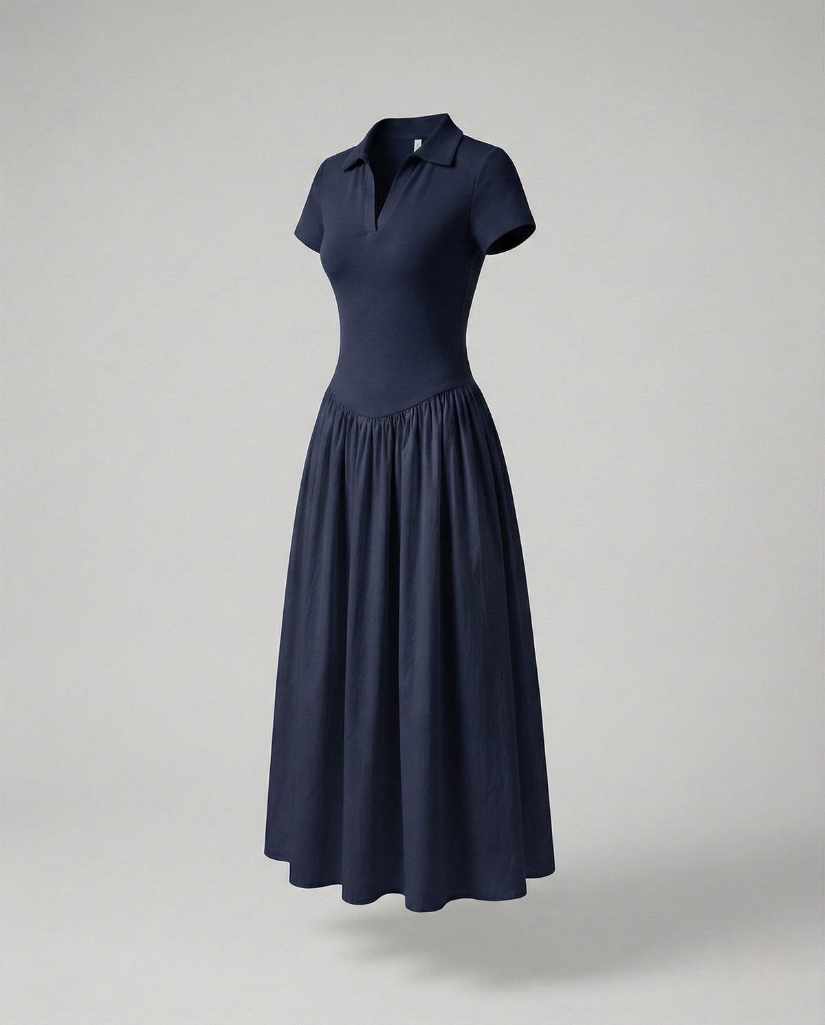 Women's Sleeveless Maxi Dress with Polo Collar