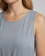 Women's Sleeveless Tiered Maxi Dress with Viscose - Close-Up Detail